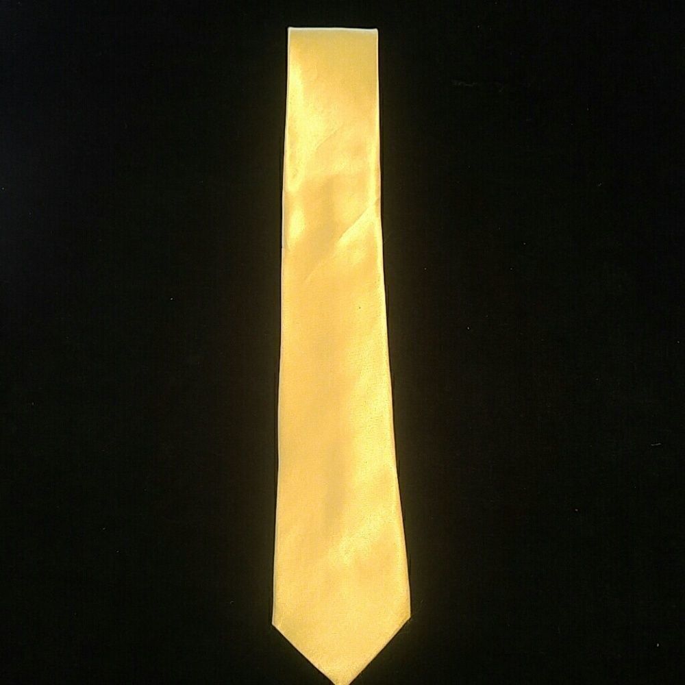 MEN'S YELLOW SATIN RAYON SLIM TIE BY FRATELLO